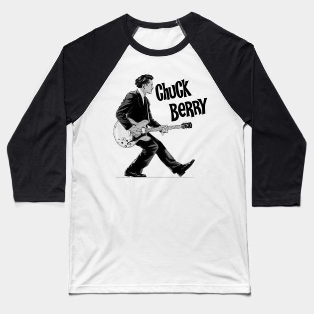 Chuck Berry Baseball T-Shirt by CosmicAngerDesign